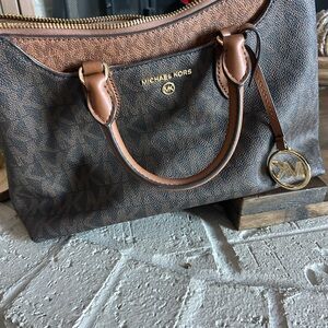 Michael Kors Black and Brown Satchel